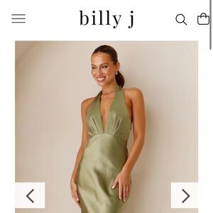 Olive Green Halter Wedding Dress